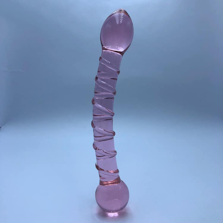Spiral g spot glass dildo