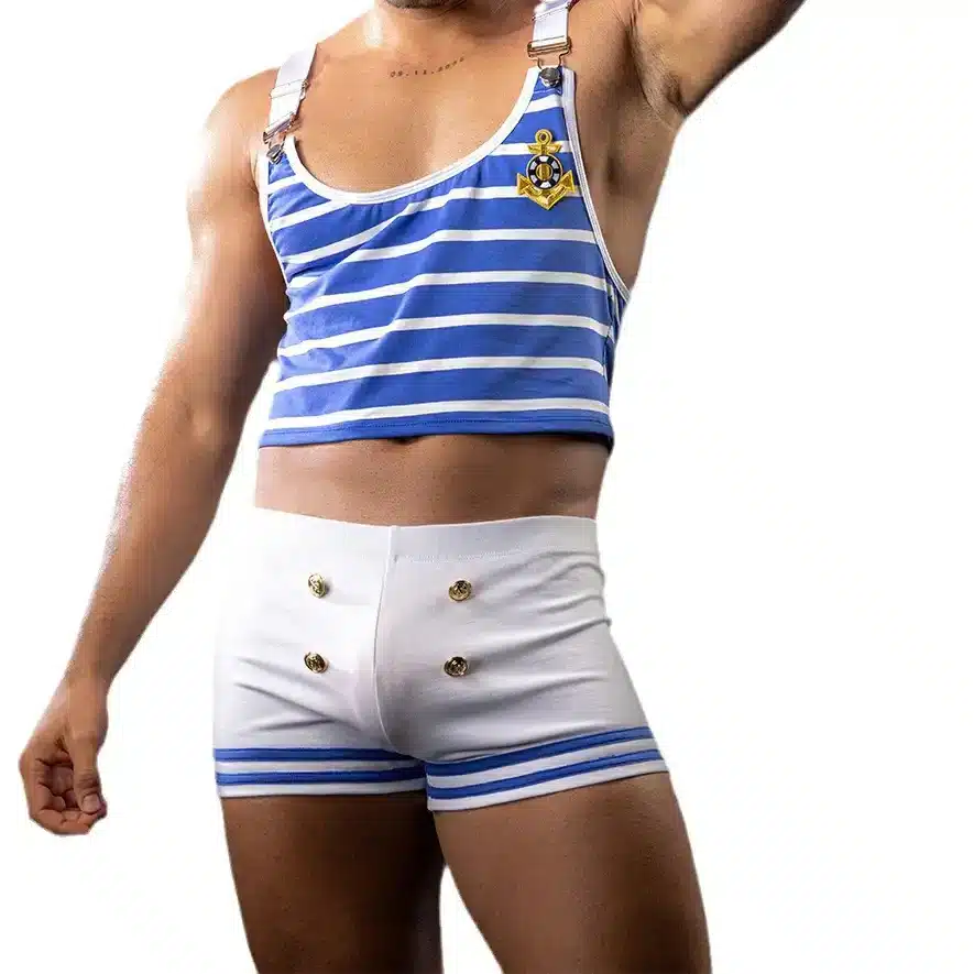 Blue stripes cop costumes for men
