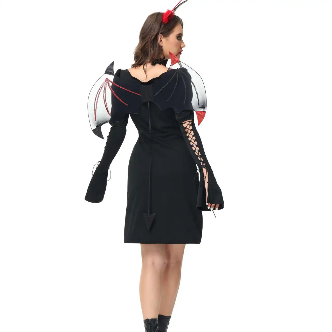 Black vampire goth witch costume