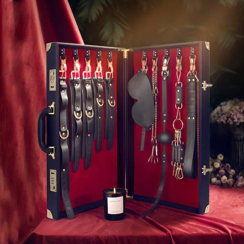 Luxury Genuine Leather BDSM Suitcase Kit