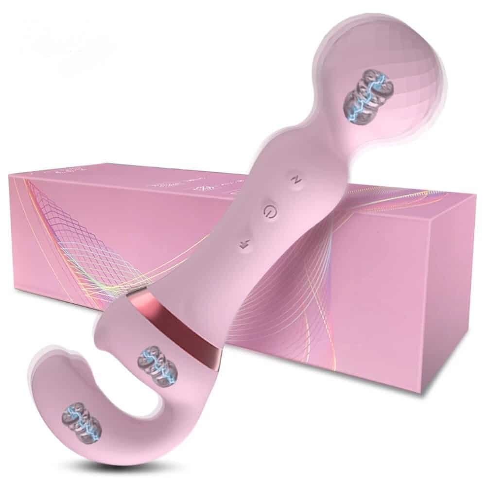 Dual head vibration wand vibrator