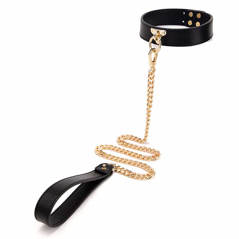 Genuine Leather BDSM Collar with Leash