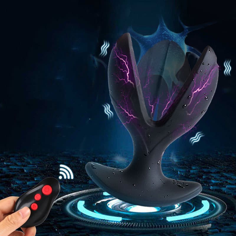 Electro-Spread Vibrating and Estim Silicone Butt Plug