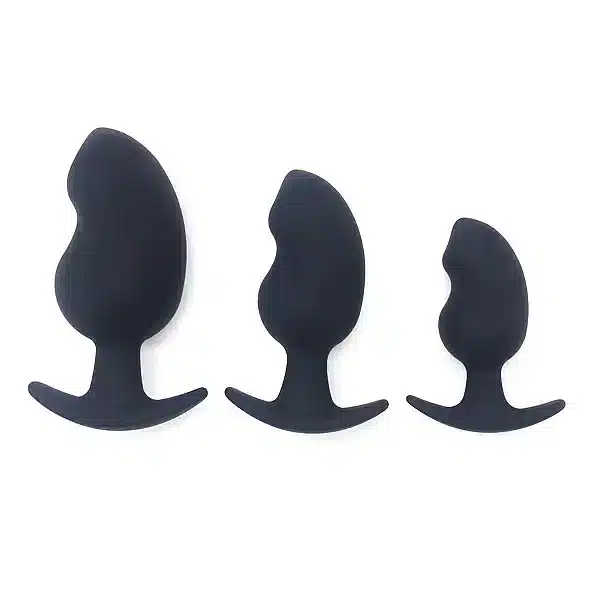 Black silicone butt plug set