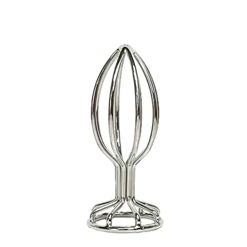 Elliptical-shaped hollow metal butt plug