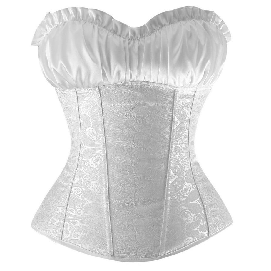 White Satin & Spandex Corset