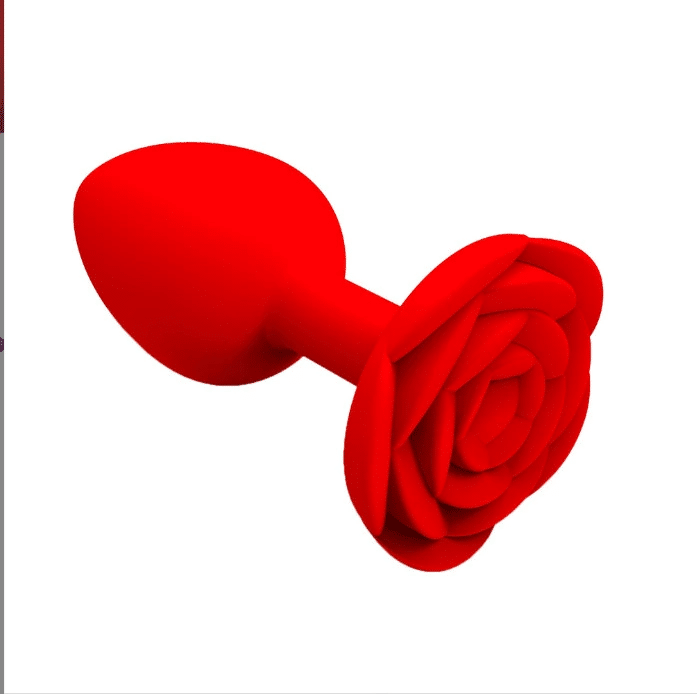 Silicone rose butt plug