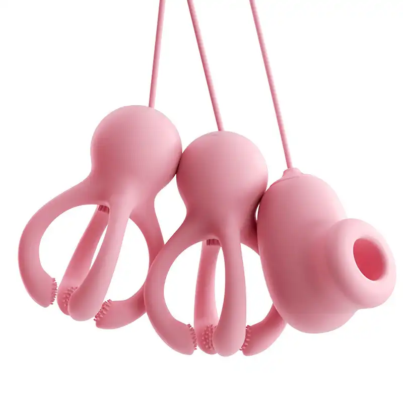 pink small octopus remote control clit nipple sucker