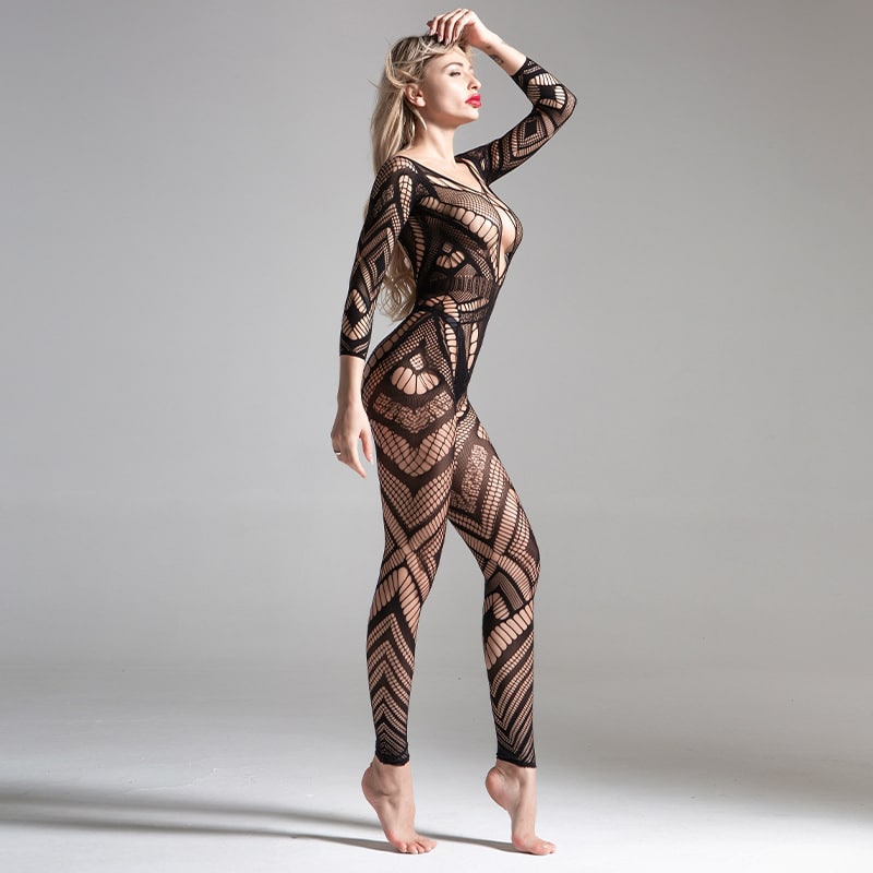 Long Sleeved Crotchless Bodystocking