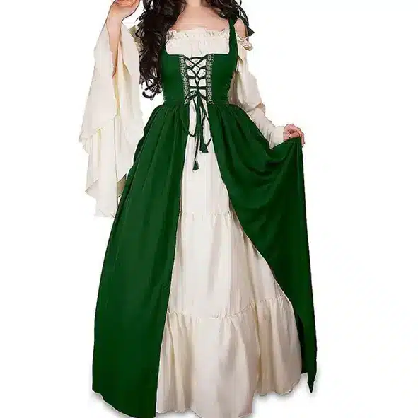 Plus size sexy princess costume with a green vest