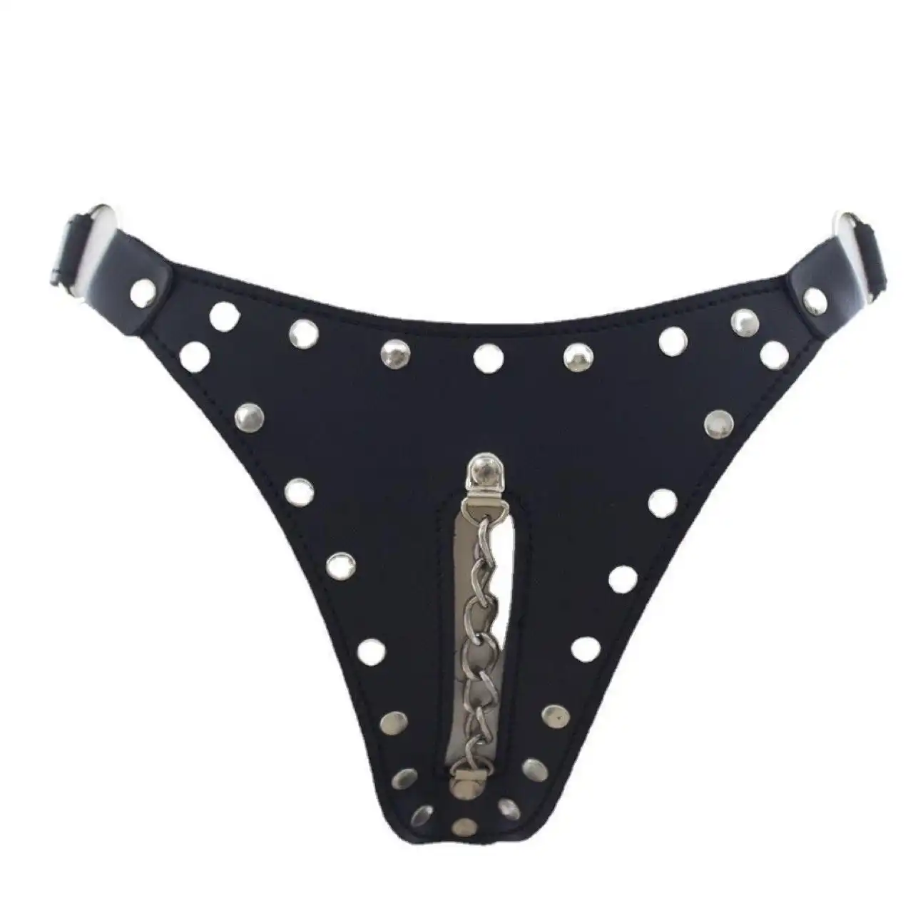 Black sexy female chastity belt