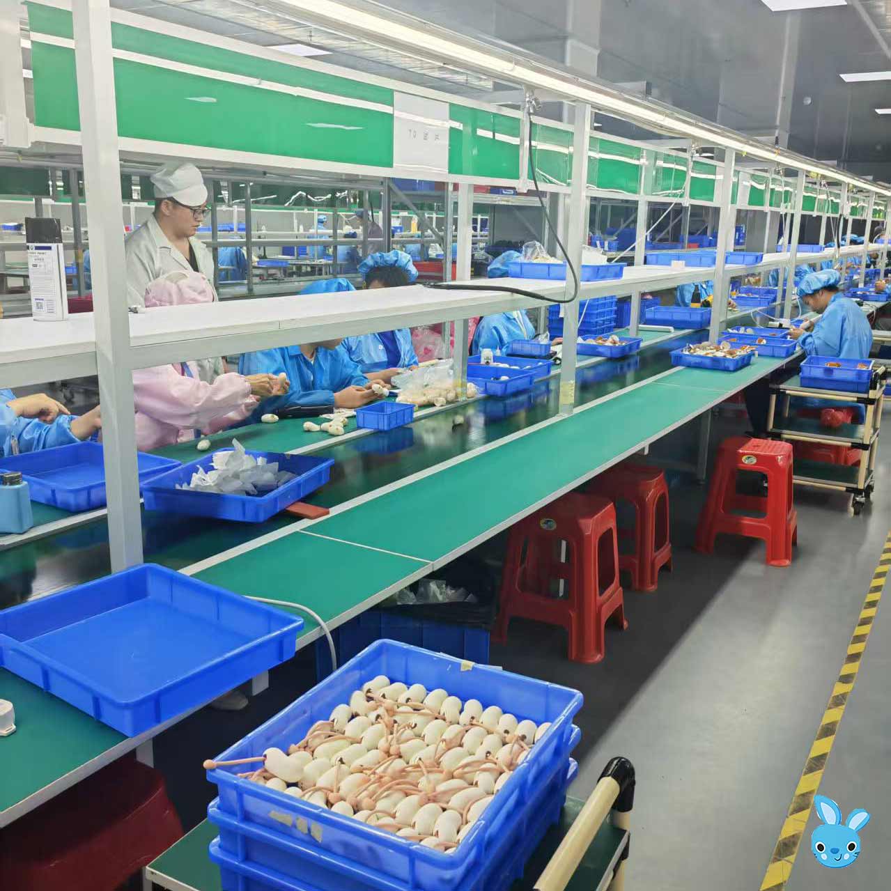 Workers at the vibrator factory are working