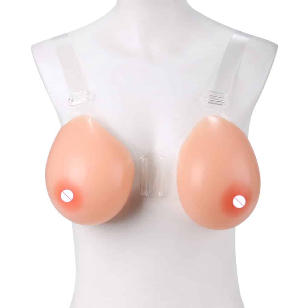 Teardrop Silicone MTF Breast with Transparent Straps BR-7650JD