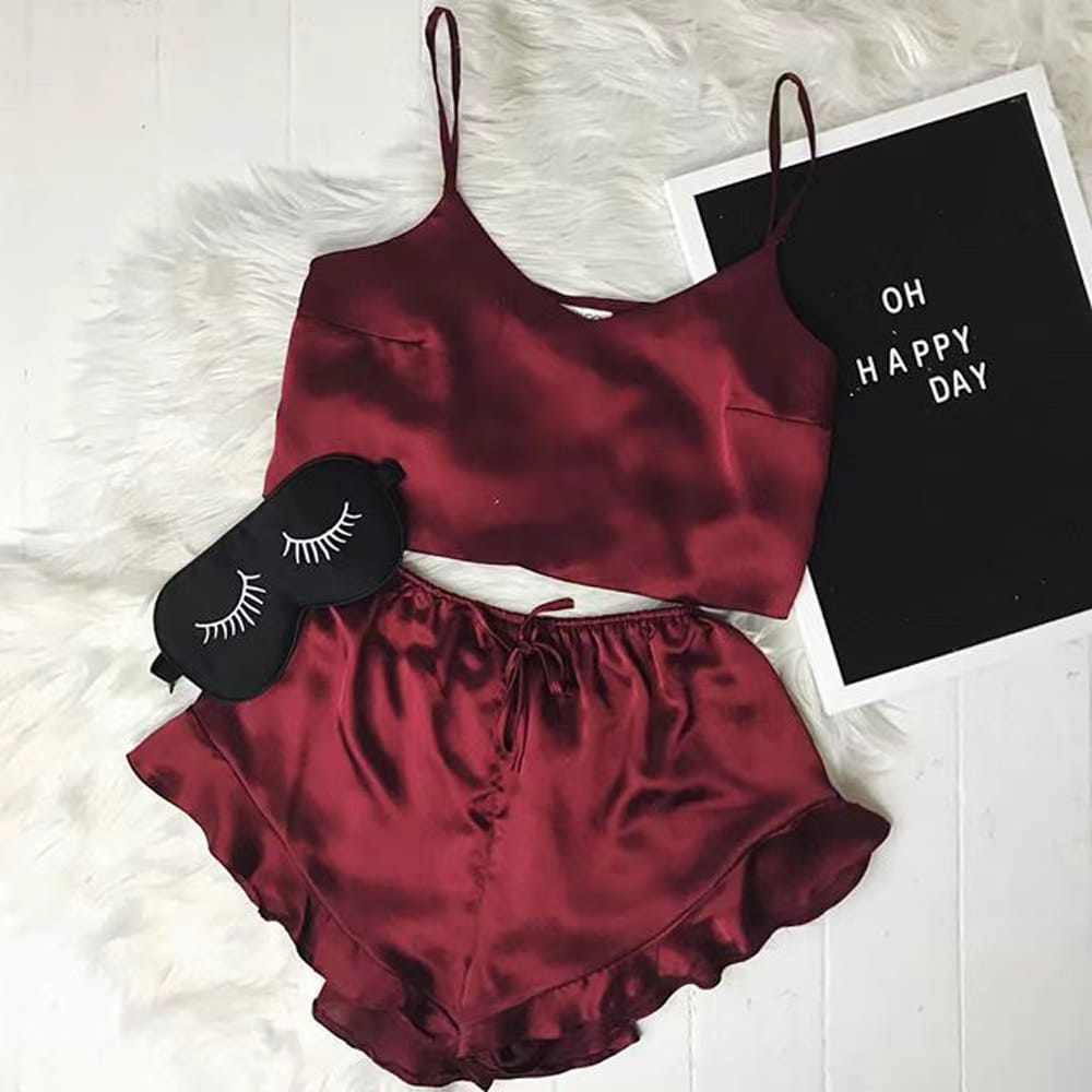 2PCS Sexy Lace Pyjama Set