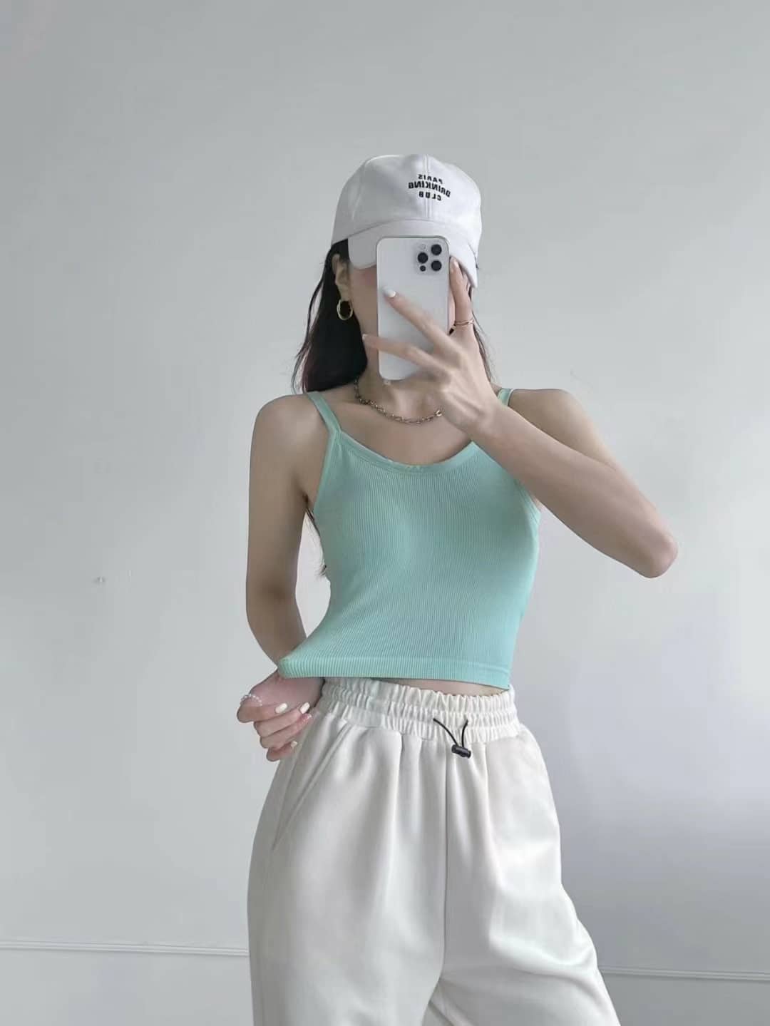 Green cotten sport bra