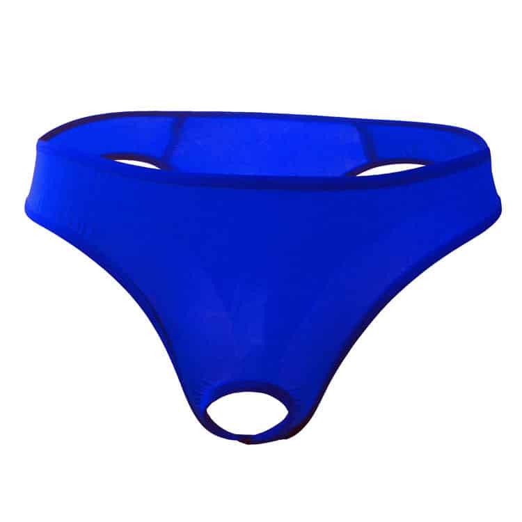 Blue Crotchless Mens Panties