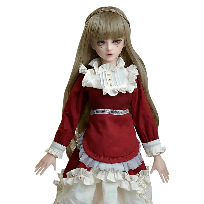 Blonde court dress 60cm height mini silicone sex doll