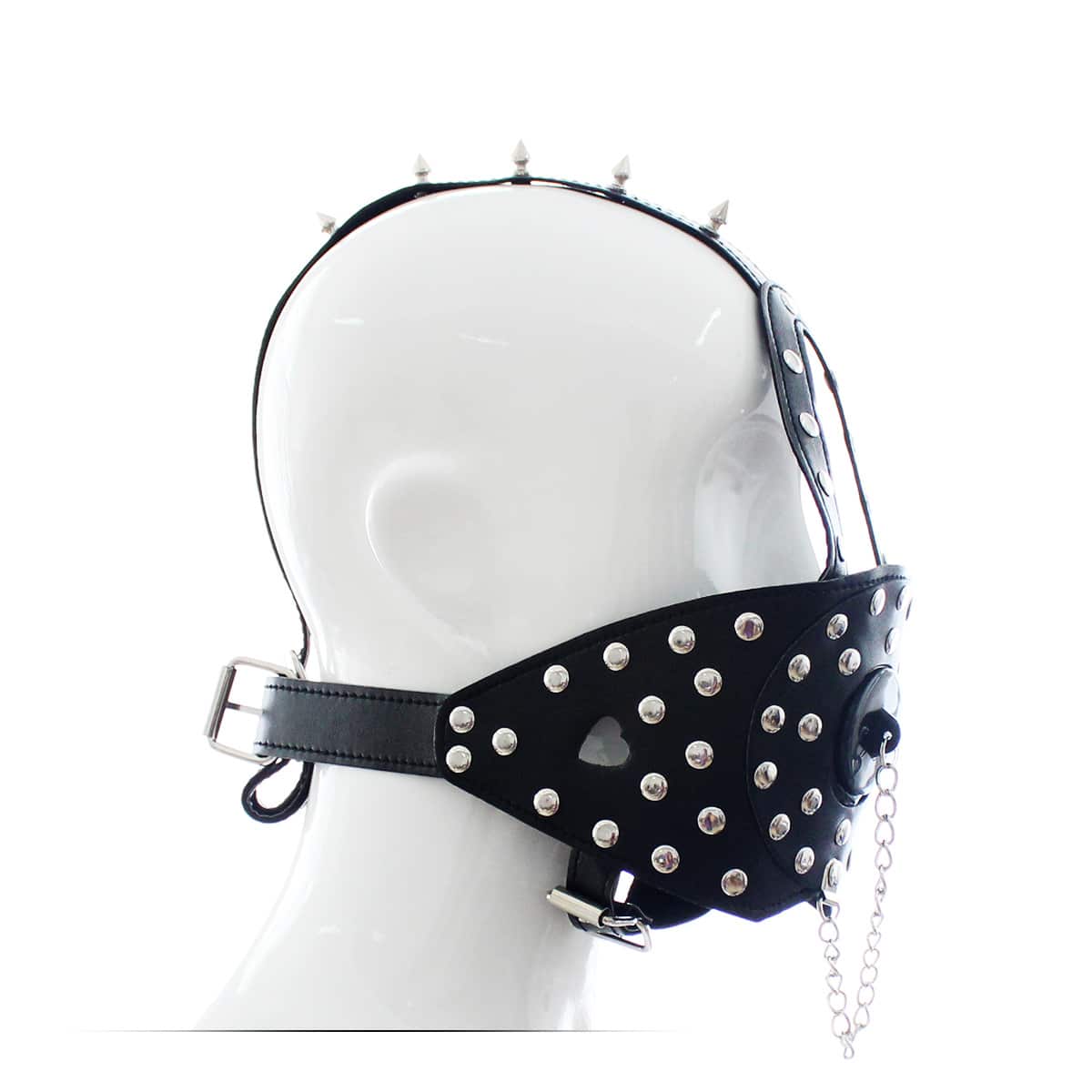 Locking Leather Bondage Muzzle Gag with Rivet