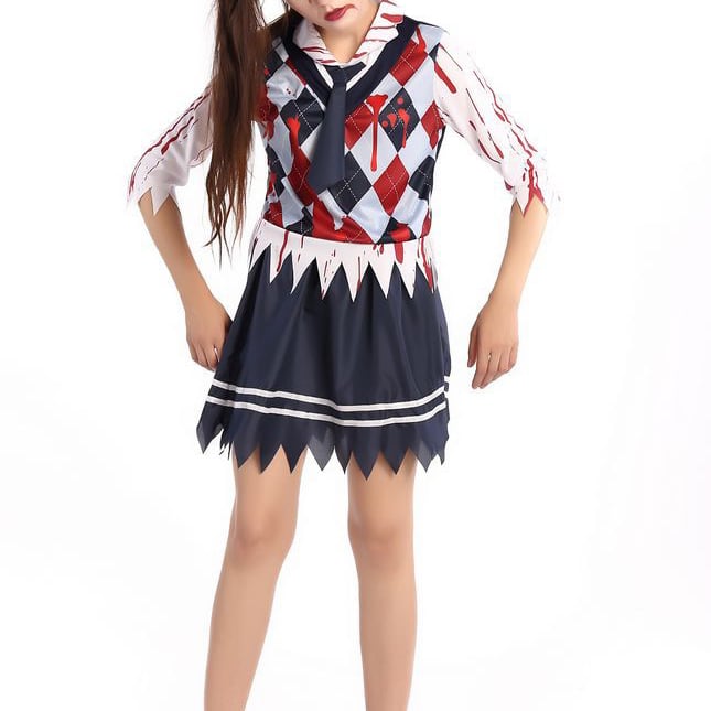 Red and black plaid schoolgirl Halloween costume