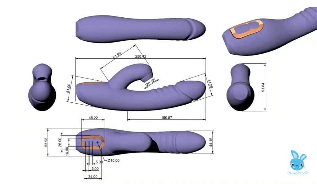 Vibrator 3D design drawing