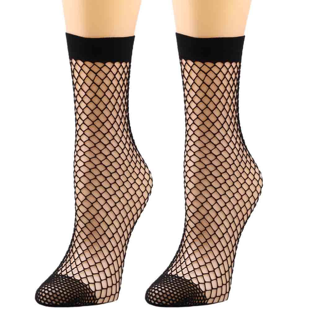 Plus Size Solid Color Below-Knee Fishnet Stocking XQ-SK1911051