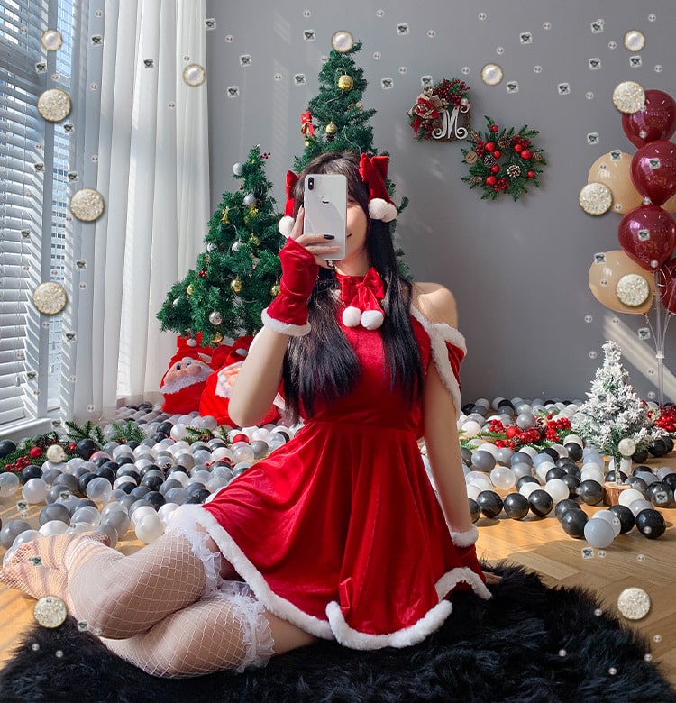 Red sexy Christmas dress