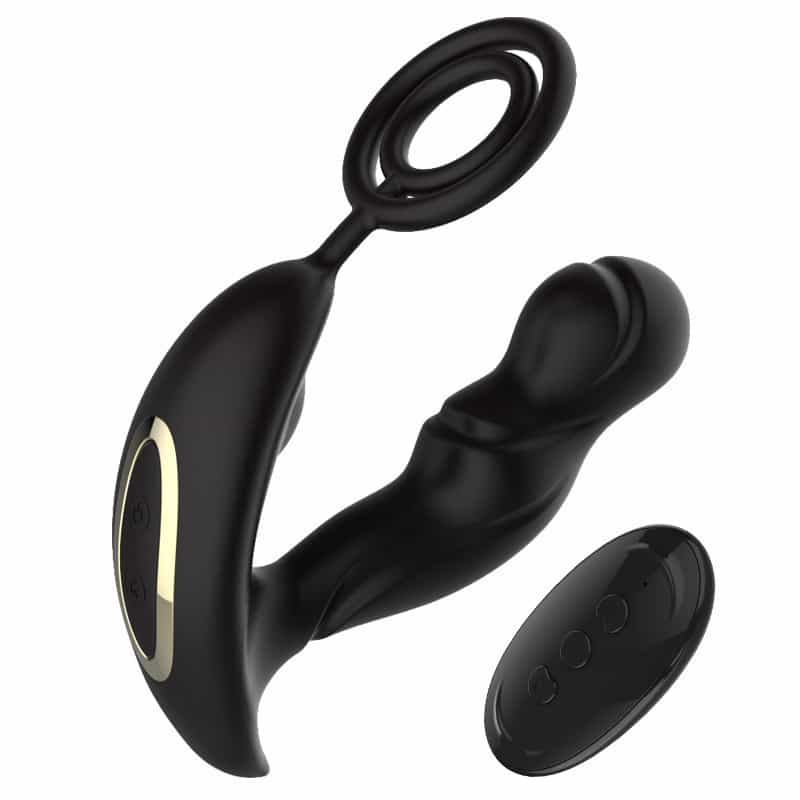 Male prostate stimulator with cock ring