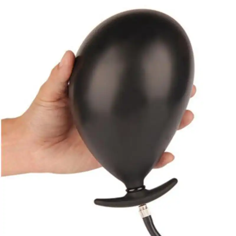 Black detachable inflatable anal butt plug for women