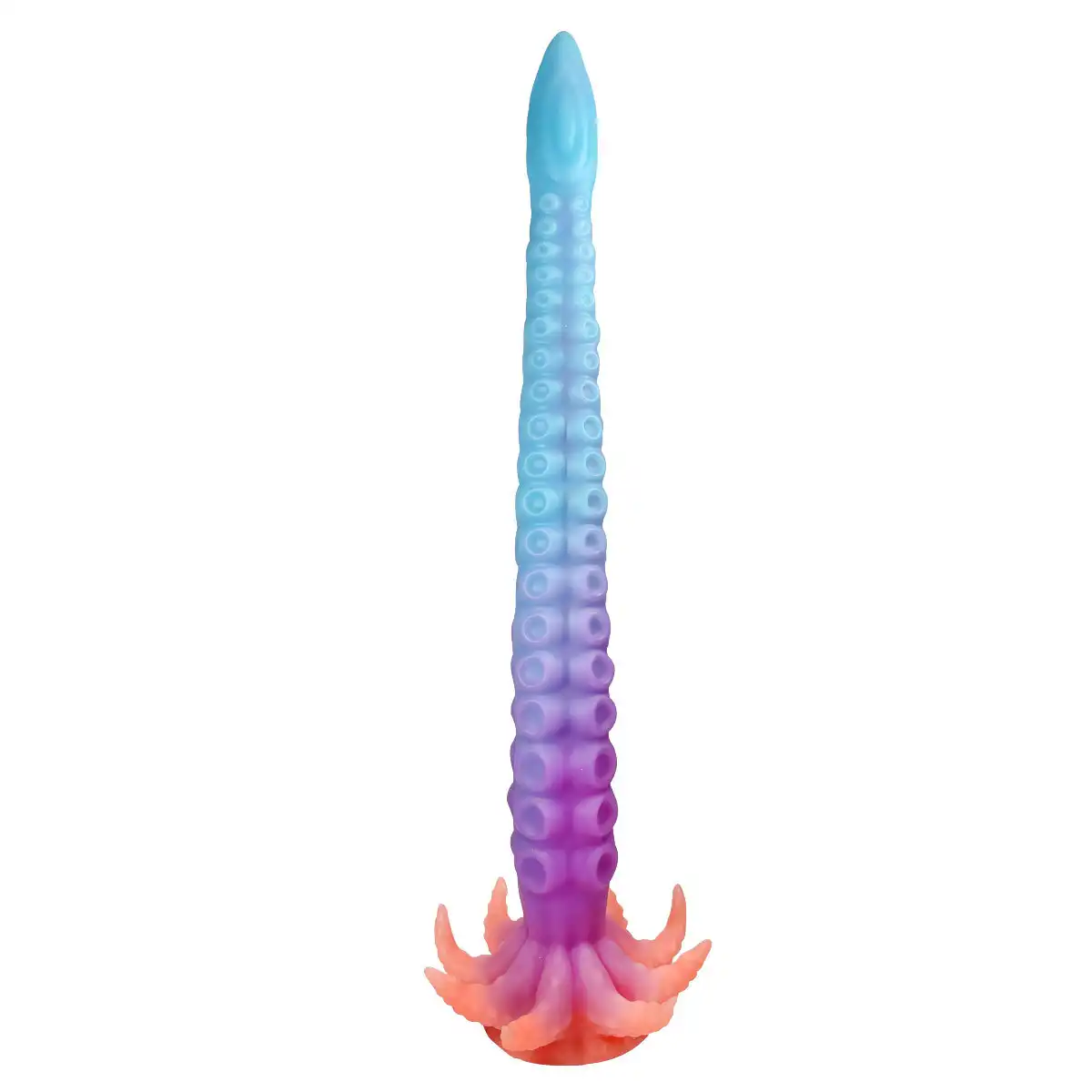 Colored liquid silicone long octopus dildo