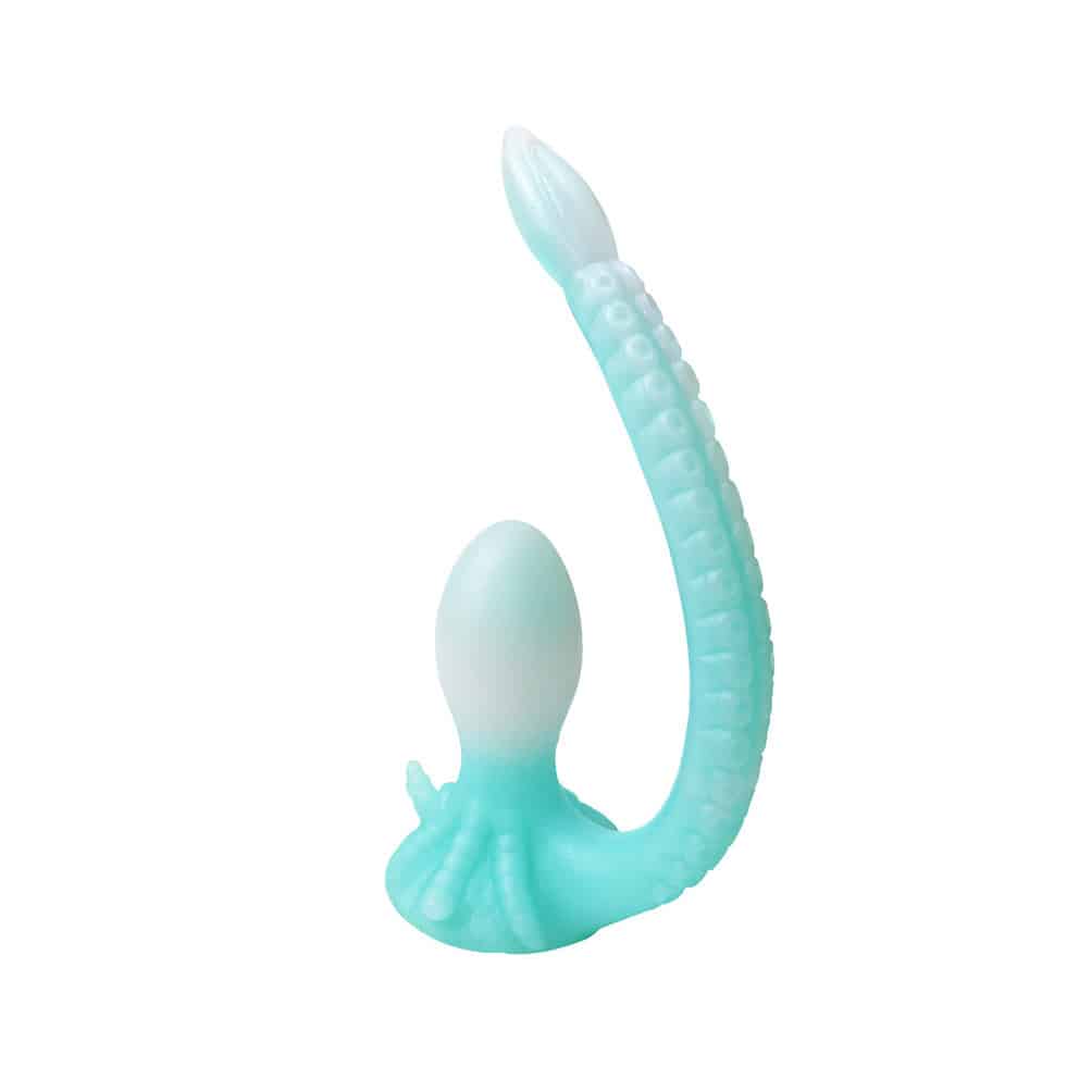 Gradient Liquid Silicone Glow-in-the-Dark Octopus Dildo with Long Tail LG-YD