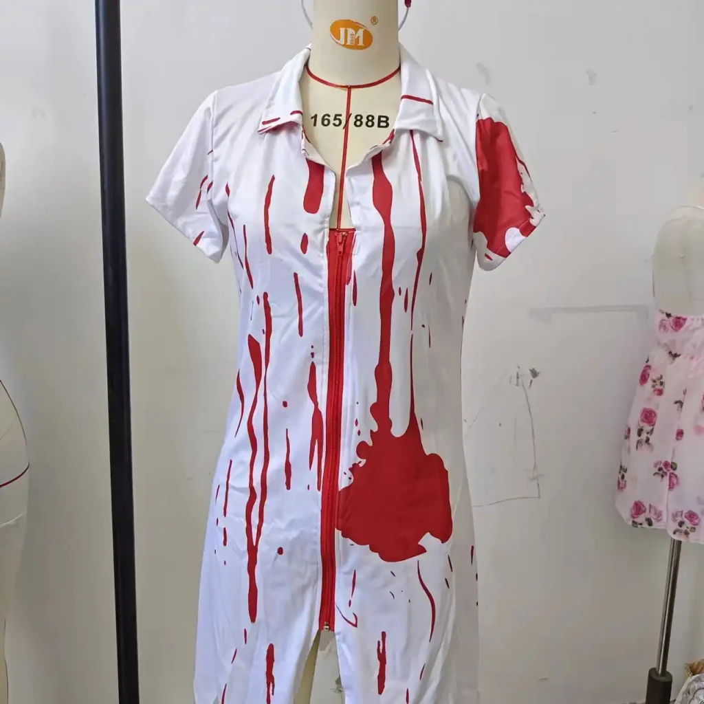 White role-playing nurse Halloween costume