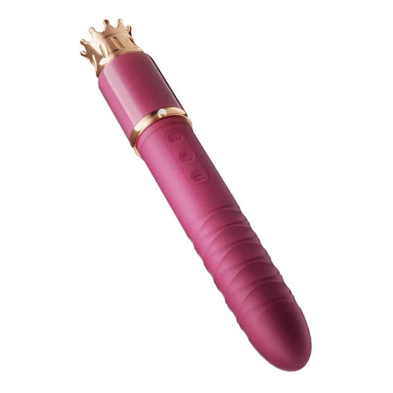Red crown thrusting vibrator for anal