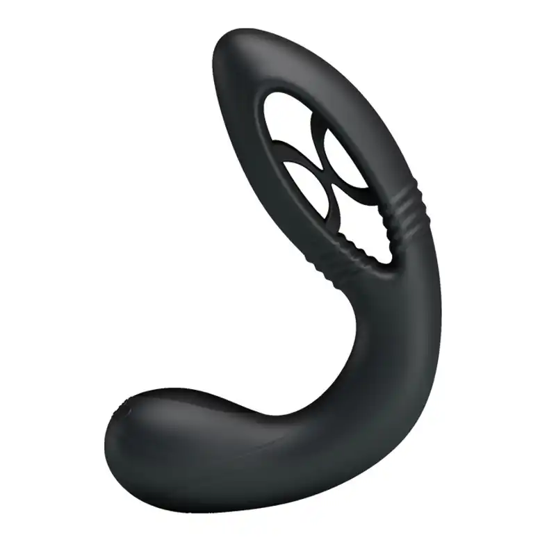 Black hollow vibrating butt plug