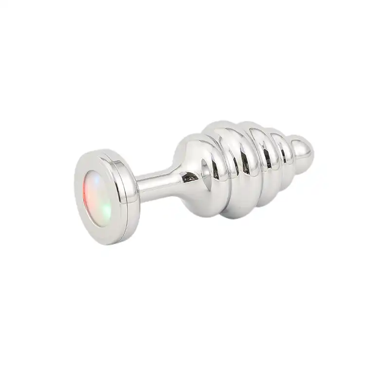Metal spiral light-up anal butt plug