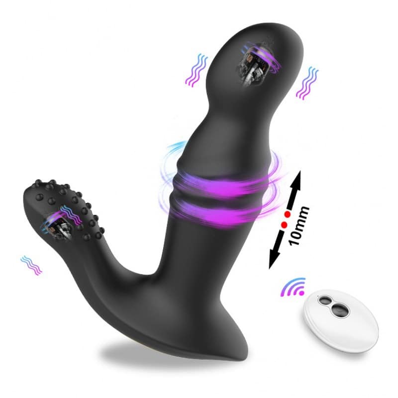 Rotating and thrusting protate massager