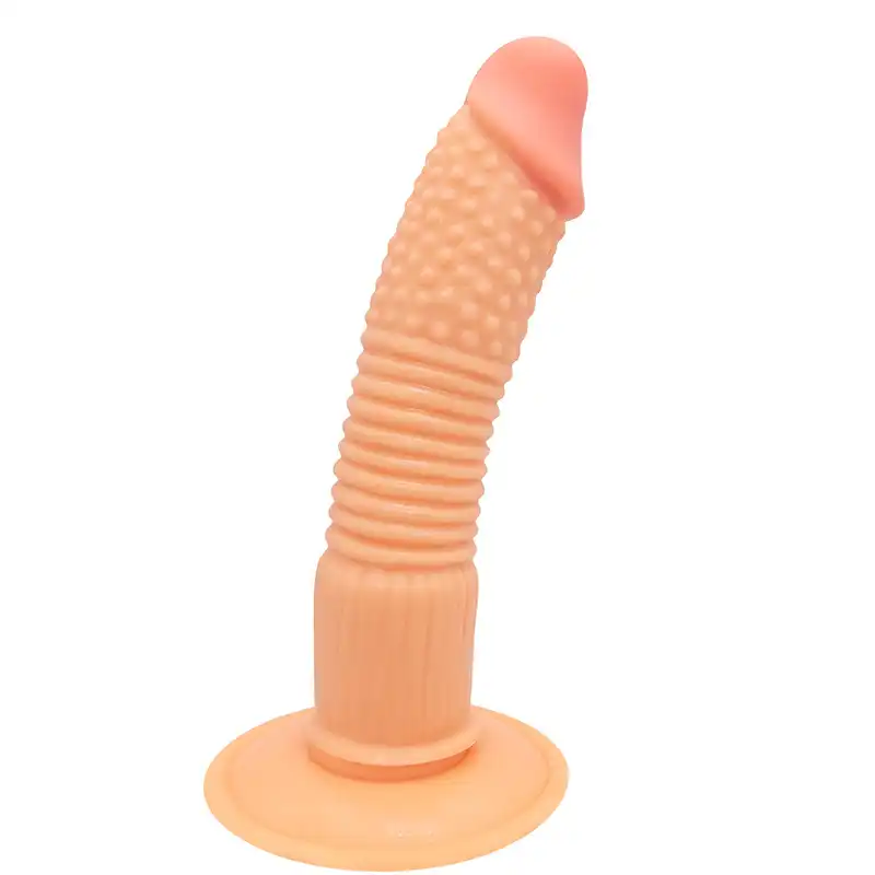 Flesh-toned spiral suction cup anal dildo