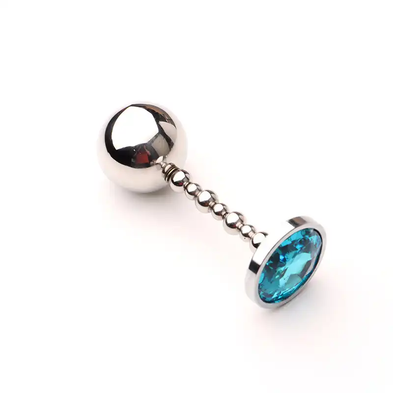 Single-ball round-base butt plug with jewel