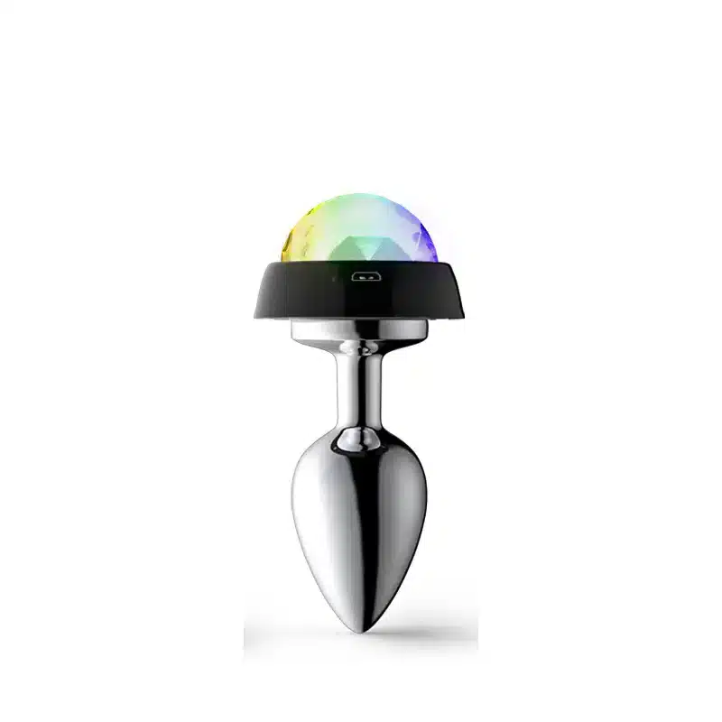 Metal sound-activated LED light-up butt plug