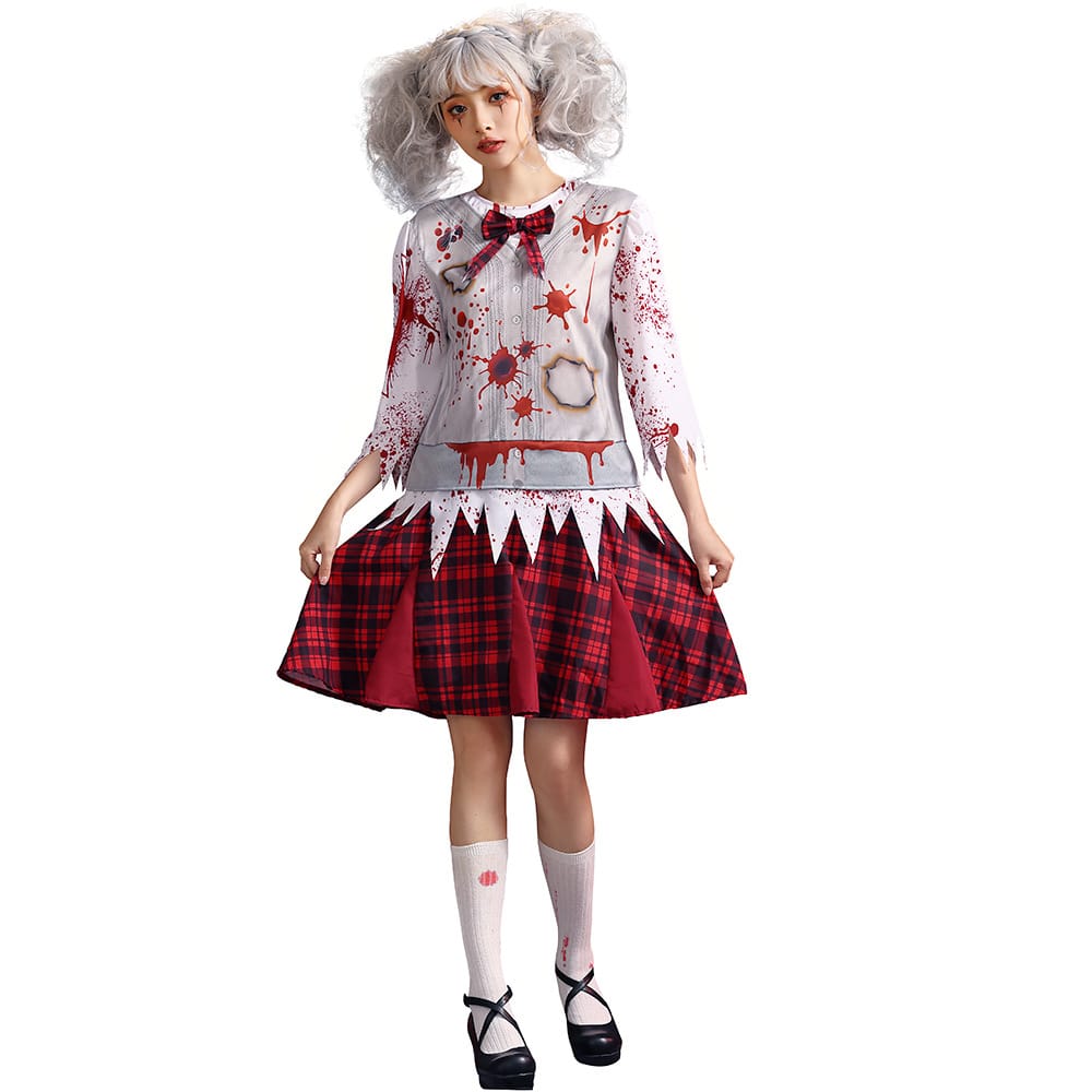 Red plaid schoolgirl Halloween costume