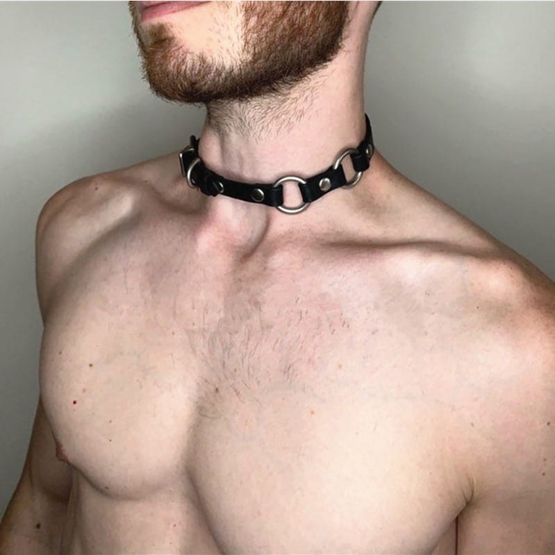Men PU Leather Choker
