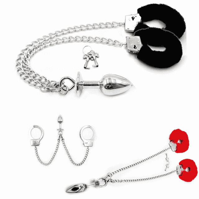 Handcuffs with Anal Plug