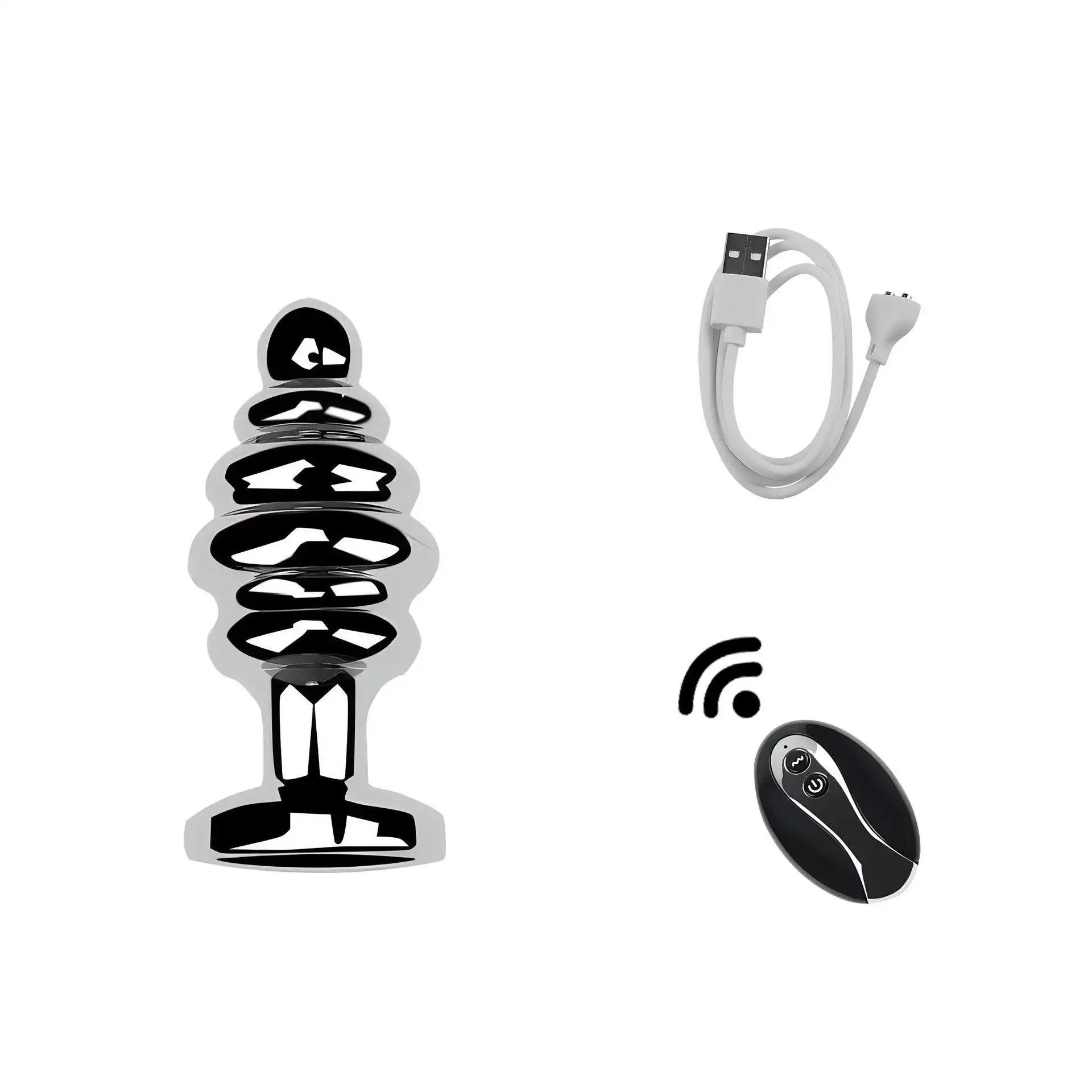 Threaded metal vibrating butt plug