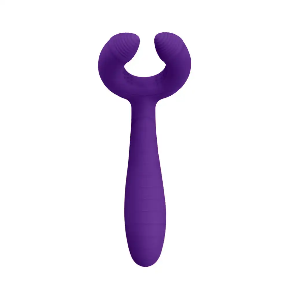 Purple Y-shaped charging vibrator
