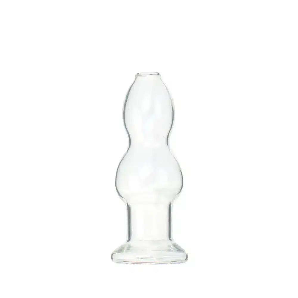 Transparent gourd-shaped hollow glass butt plug