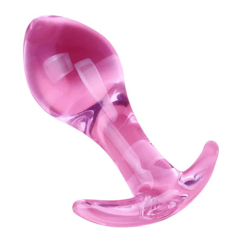 Female pink glass anal plug