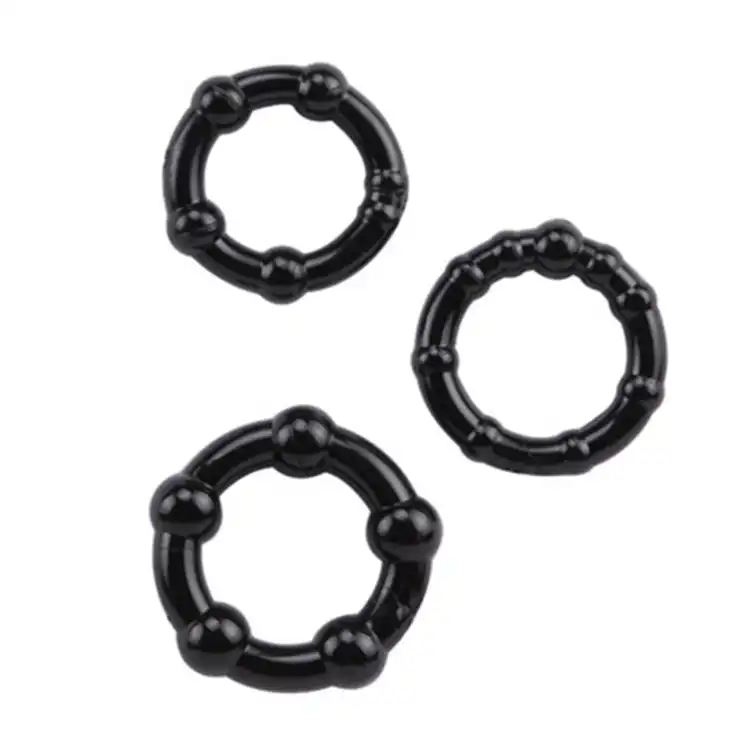 Black soft rubber chastity ring men