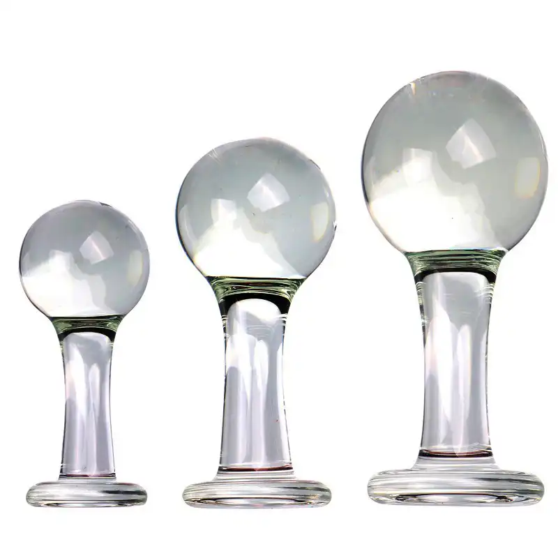 Round glass butt plug set
