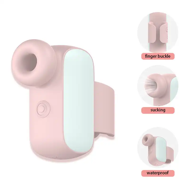 Pink finger vibrator with sucking