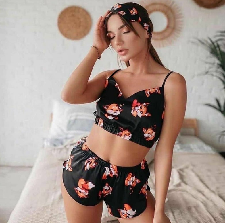 Classic Romance Black Cami Pajama Set
