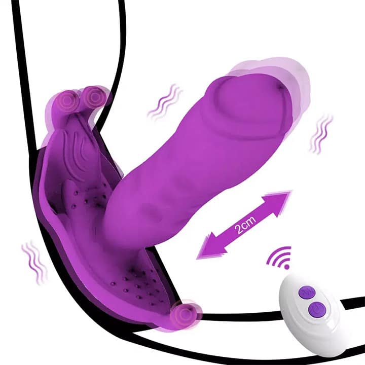 App controlled thrusting dildo vibrator